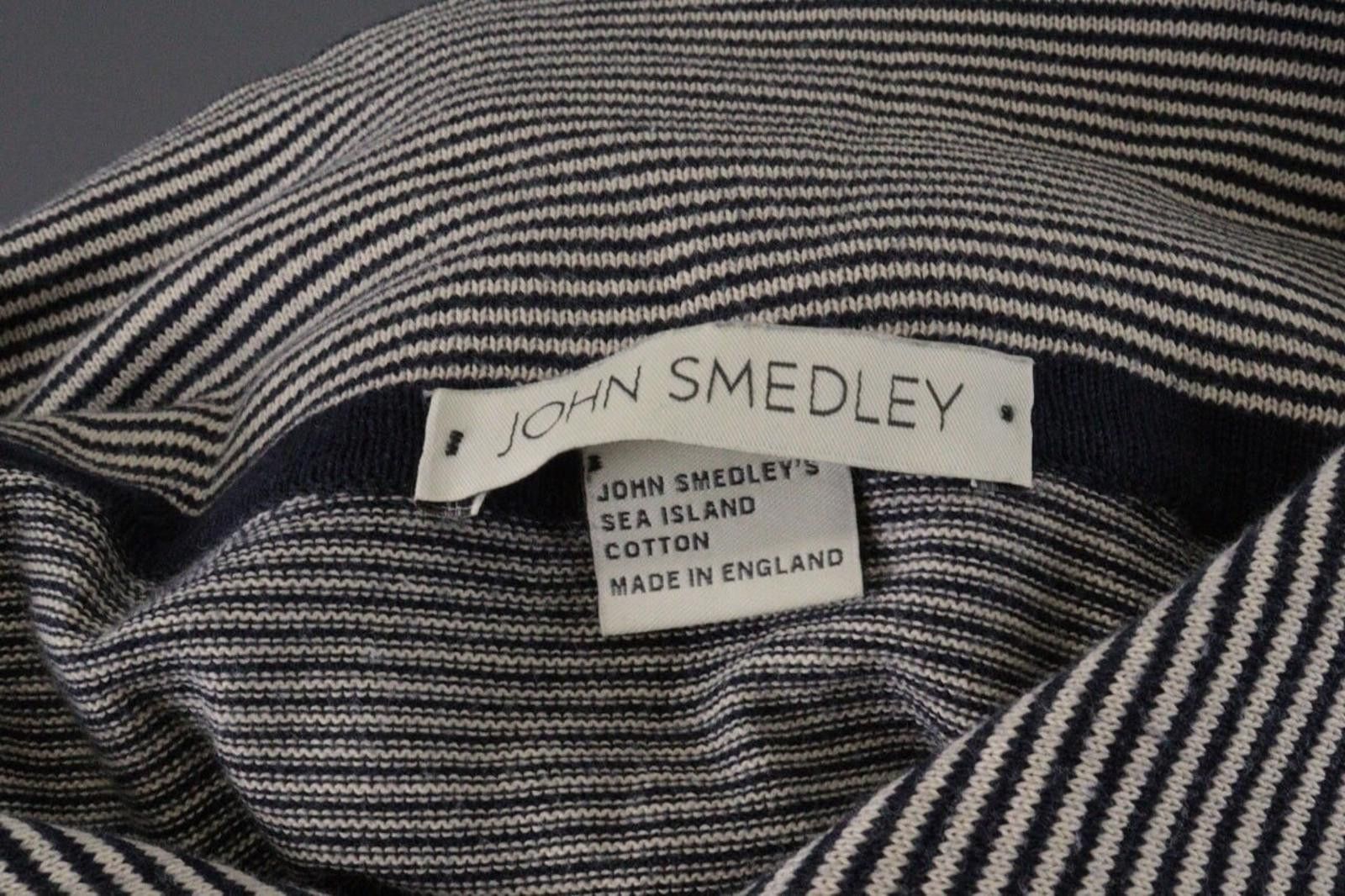 John Smedley John Smedley Gray Striped Knit Polo Shirt Size 41 Size US M / EU 48-50 / 2 - 11 Thumbnail