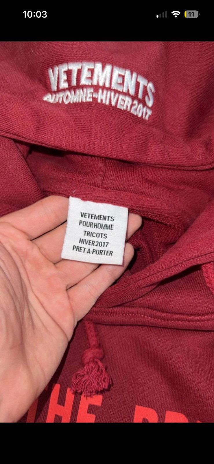 Vetements Vetements Hoodie „ May the Bridges I burn light the Way“ S Size US S / EU 44-46 / 1 - 7 Thumbnail