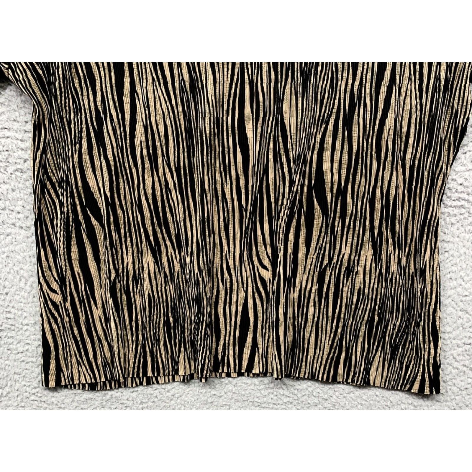 Lee KATHIE LEE Pullover Top Woman's XL Black Tan Textured Soft Stretch Short Sleeve Size XL / US 12-14 / IT 48-50 - 6 Thumbnail