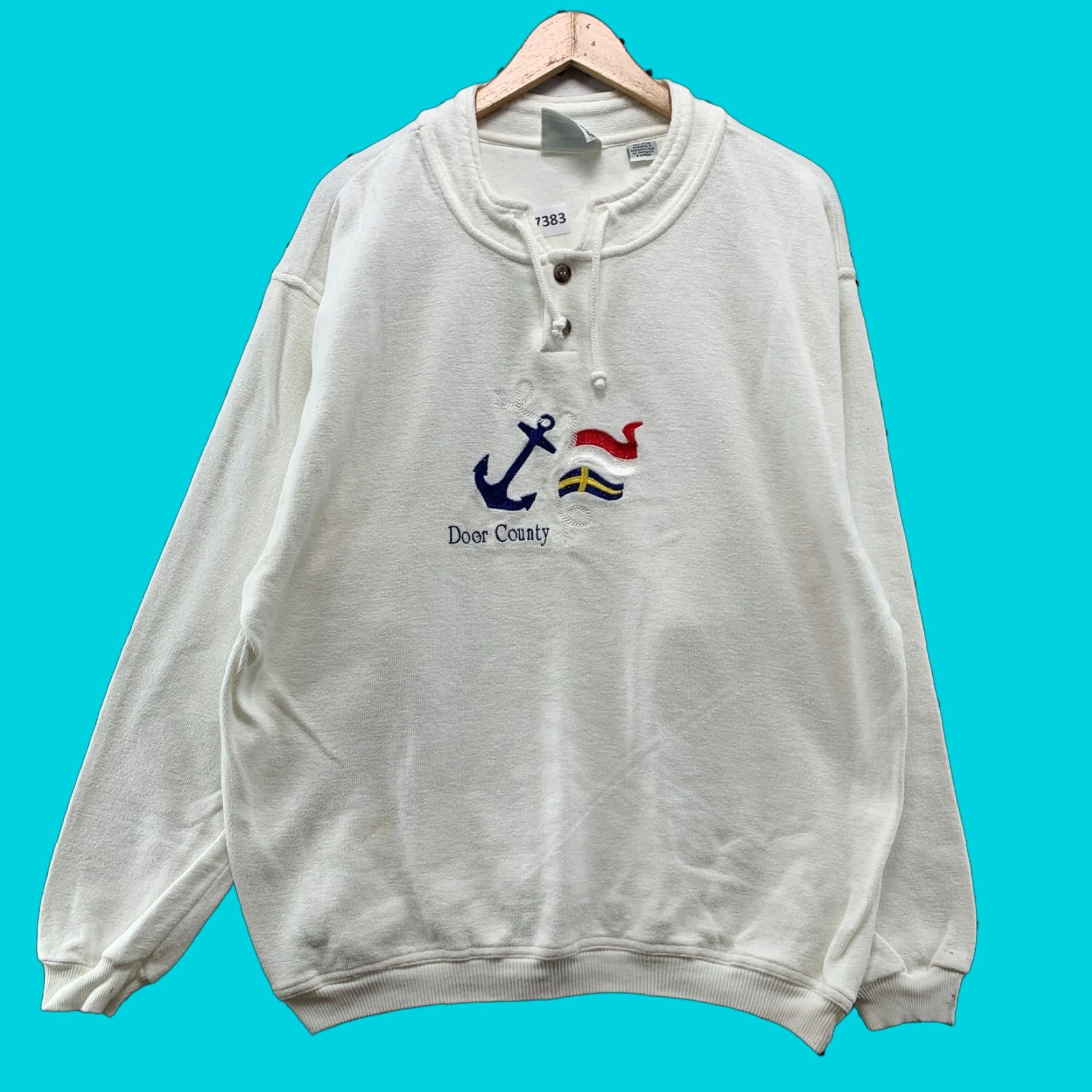 Vintage VINTAGE Up North Sweatshirt Shirt Adult XL White Embroidered 23x29 Pullover Drawstring Men’s Winter Nature Size US XL / EU 56 / 4 - 1 Thumbnail