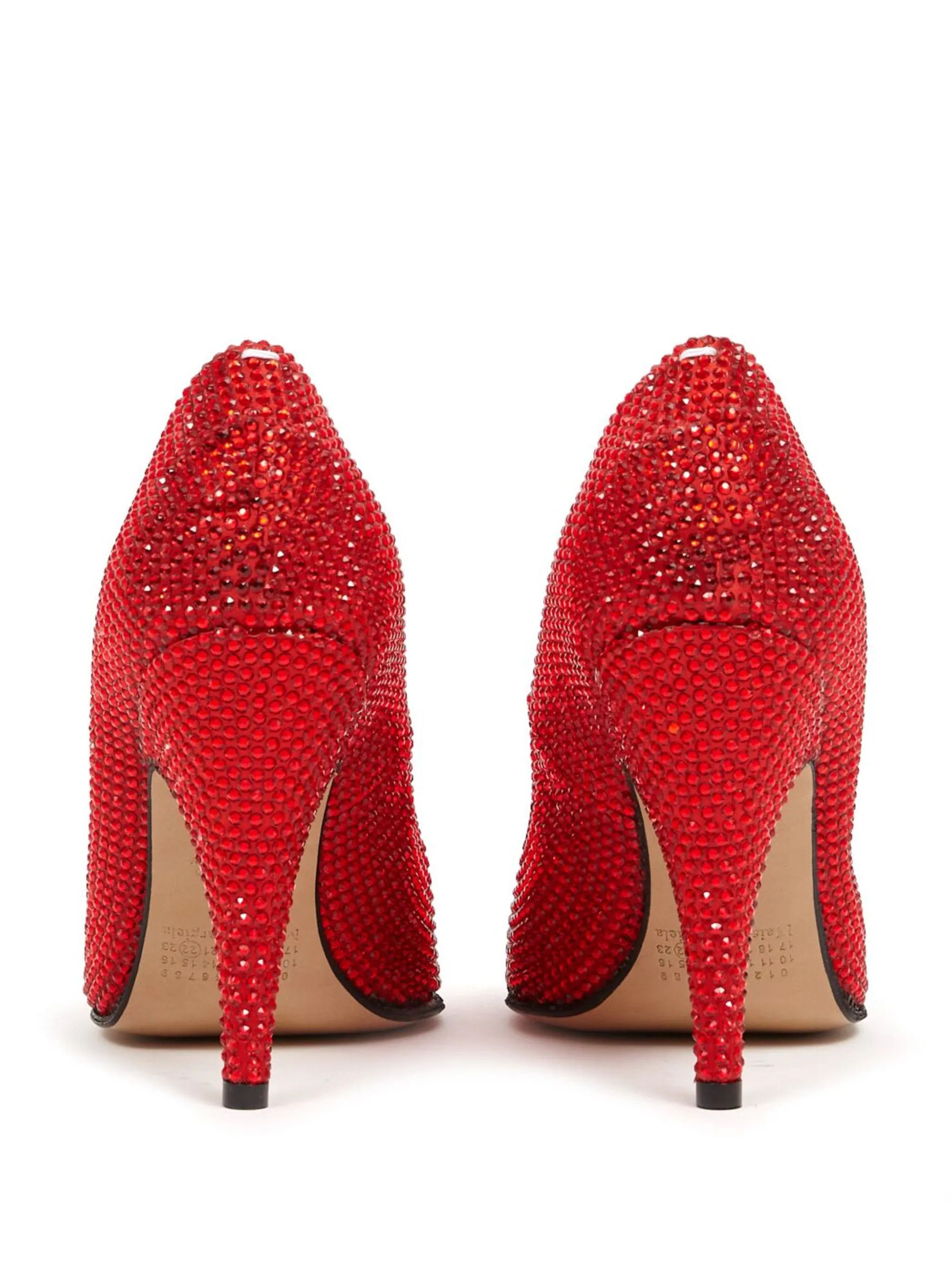 Maison Margiela oc11z0325 Tabi 110mm Rhinestone-Embellished Pumps in Red Size US 8 / IT 38 - 2 Thumbnail