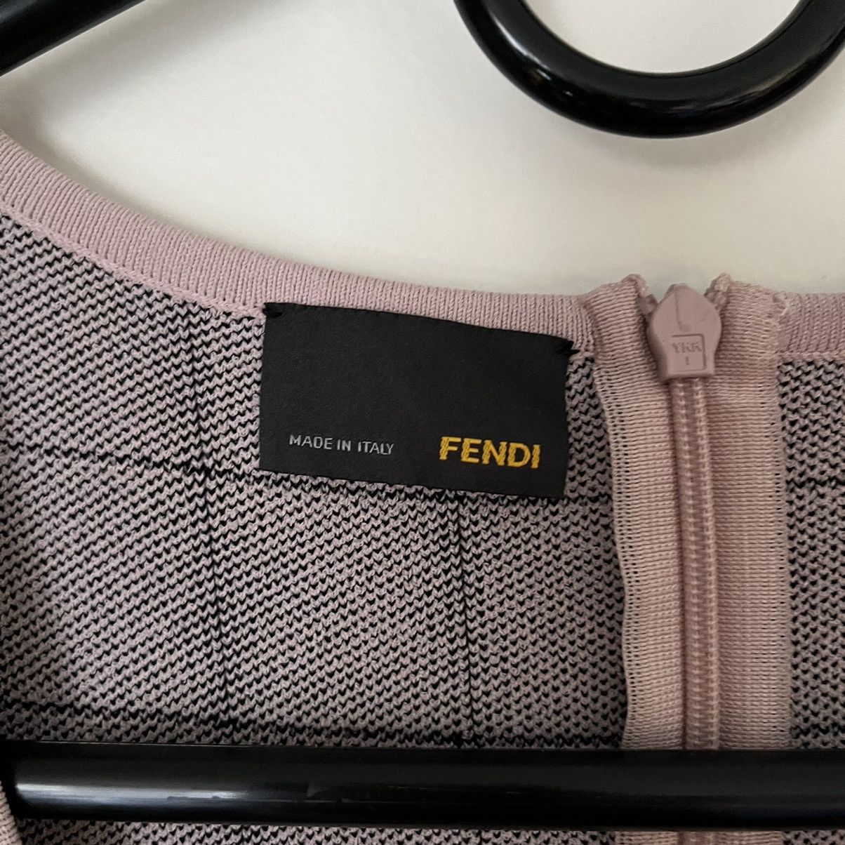 Fendi 90s y2k Window Pane Jacquard A-line Dress Size M / US 6-8 / IT 42-44 - 3 Thumbnail