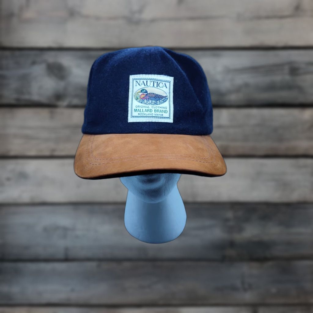 VINTAGE Nautica Mallard Baseball Cap Adjustable One Size Blue 90s Unisex Adults