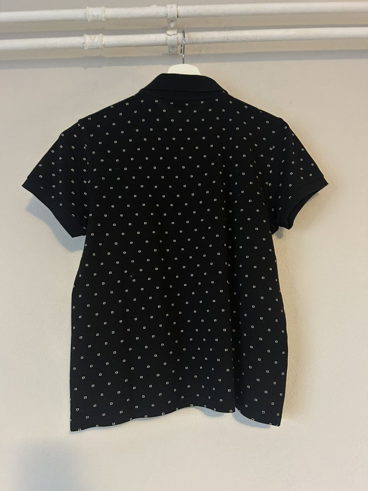 Saint Laurent Paris Saint Laurent Paris Black Micro Geometric Pattern Polo Shirt Size US M / EU 48-50 / 2 - 6 Thumbnail