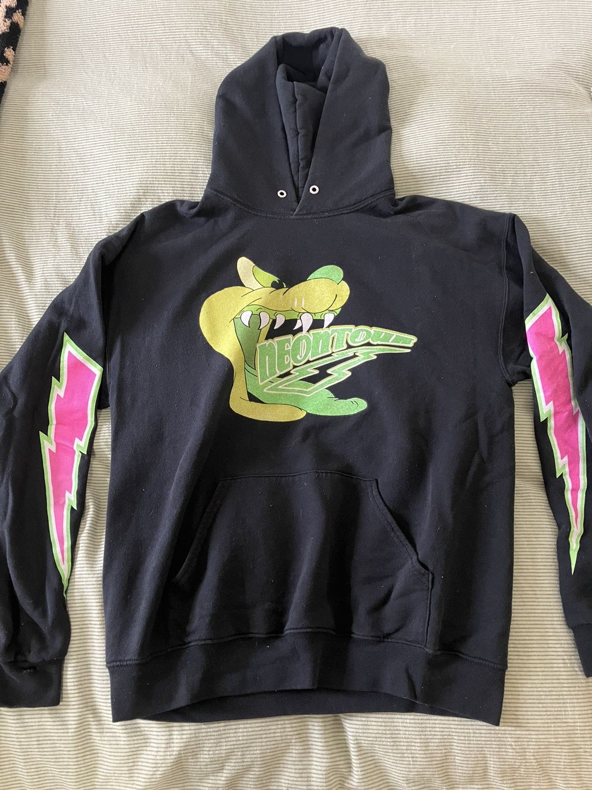 image of Playboi Carti Neon Tour Hoodie (Large) in Black, Men's