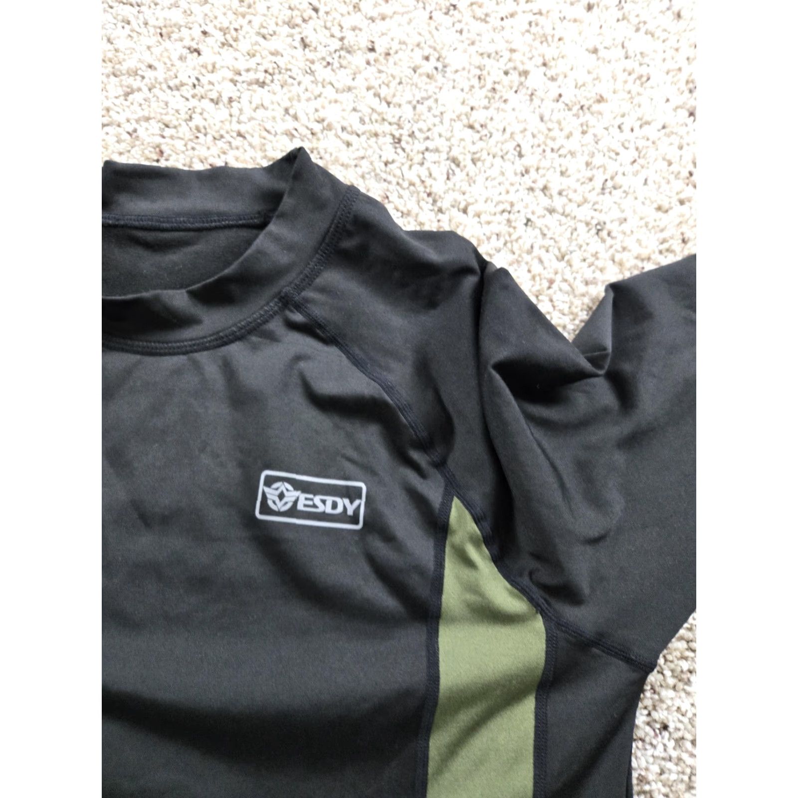 Layer 8 ESDY Shirt Mens L Black Long Sleeve Tactical Base Layer Fleece Lined Size US L / EU 52-54 / 3 - 4 Thumbnail