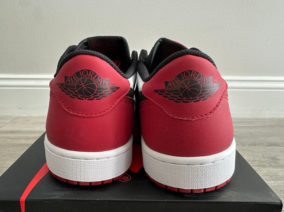 Jordan Brand Jordan 1 Retro Low OG Black Toe White Black Varsity Red 12 Size US 12 / EU 45 - 7 Thumbnail