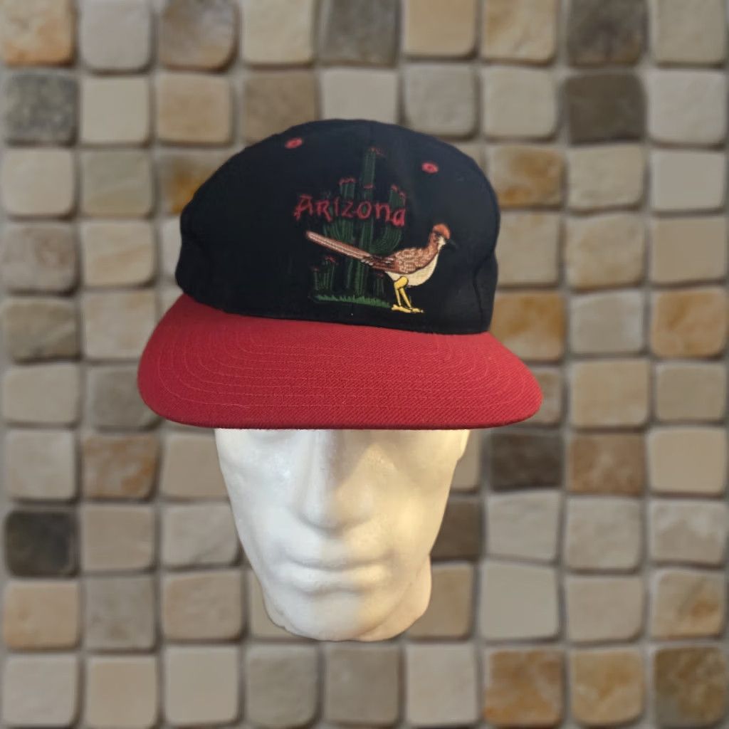 Vintage VINTAGE Arizona Red Black Embroidered Bird Souvenir Snapback Cap Hat One Size Size ONE SIZE - 1 Thumbnail