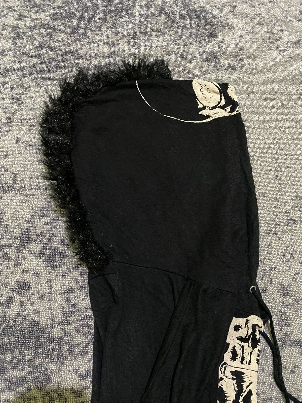 Y2k Glad news oversized studded mohawk hoodie