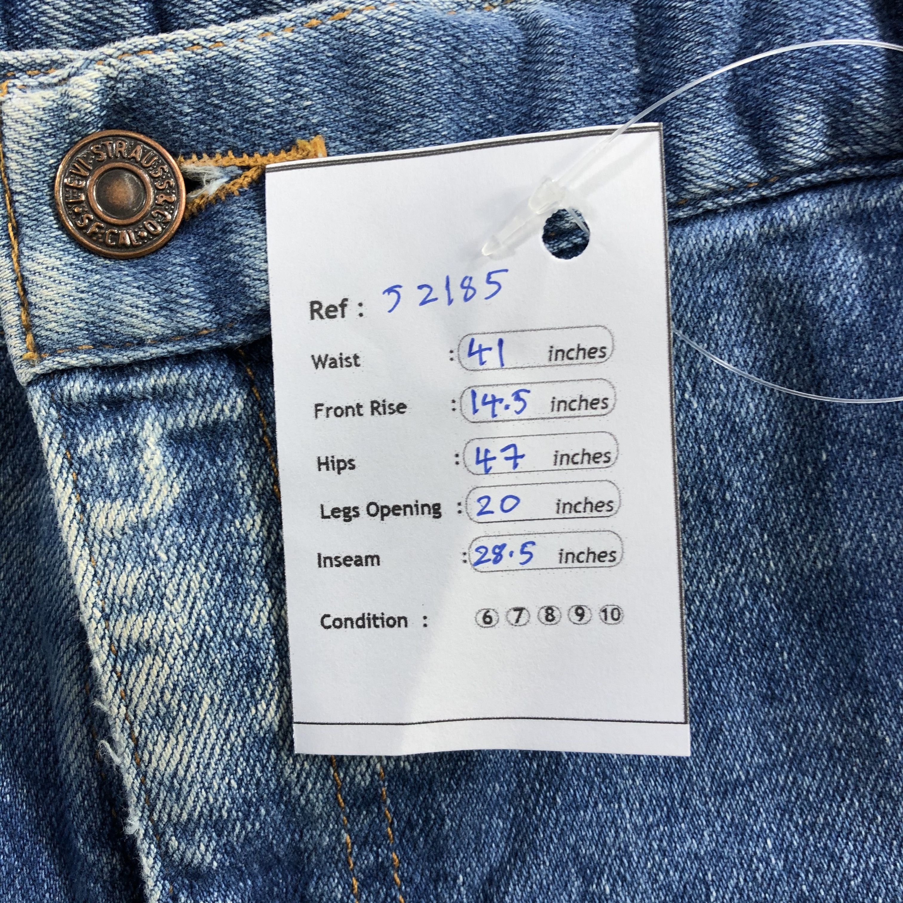 Levi's Vintage Blue Wash Levis Jeans-J2185 Size US 41 - 12 Thumbnail