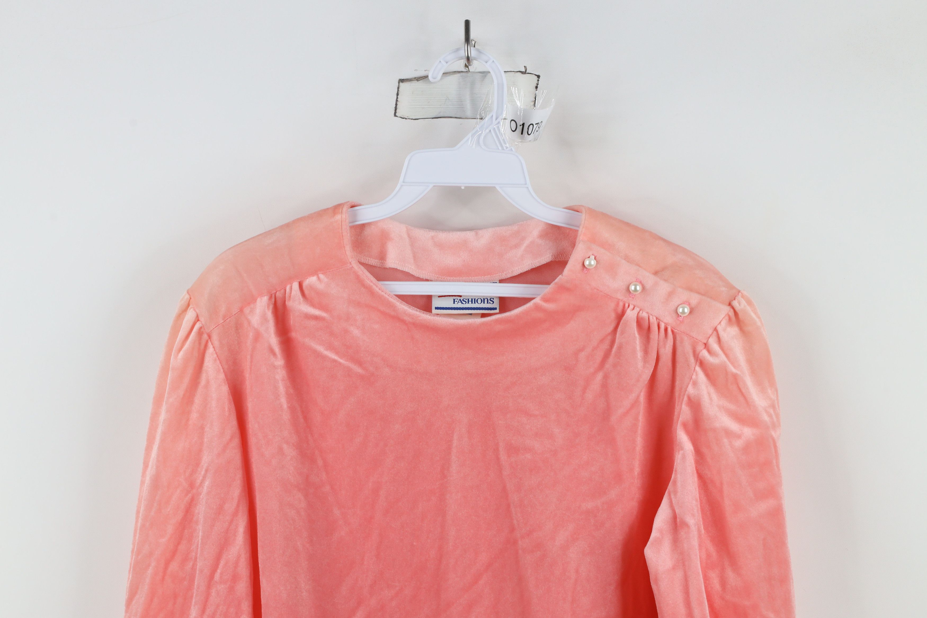 Vintage Vintage 70s Streetwear Cuff Velvet Velour Sweater Pink USA Size M / US 6-8 / IT 42-44 - 2 Thumbnail