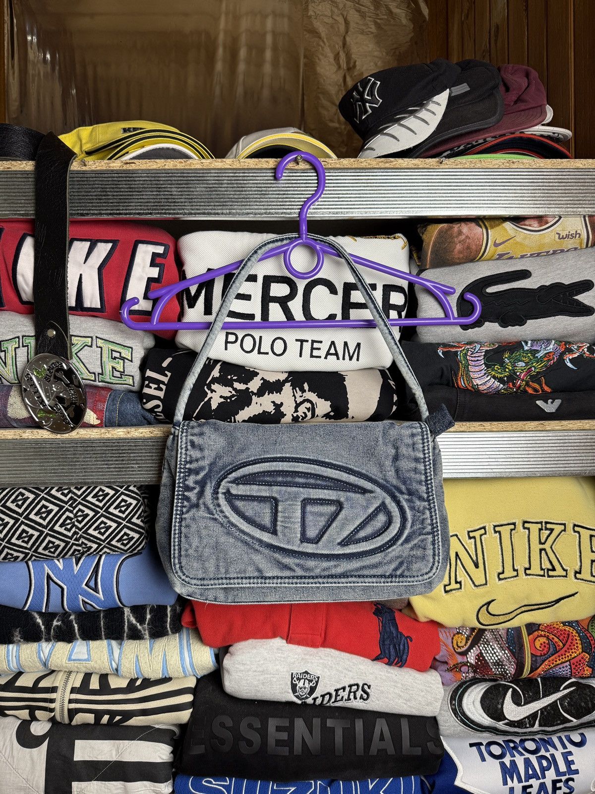 Diesel Crazy Y2K Diesel Style D Logo Bag Big Logo Faded Colour Size ONE SIZE - 1 Thumbnail