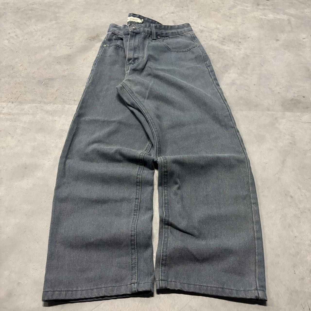 Japanese Brand × Vintage Crazy Vintage Y2K/2000s Faded Dark Blue Wash Essential Denim Jeans! Size US 33 - 3 Thumbnail