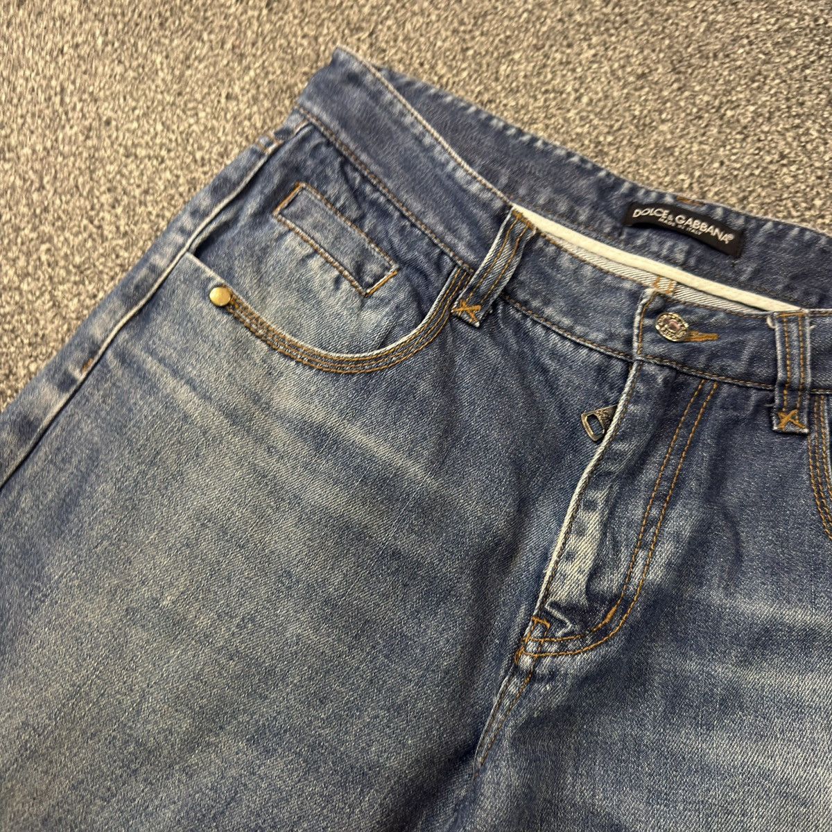 Dolce & Gabbana Dolce & Gabbana 2000 Blue Denim Studded Jeans Streetwear Size US 33 - 9 Thumbnail