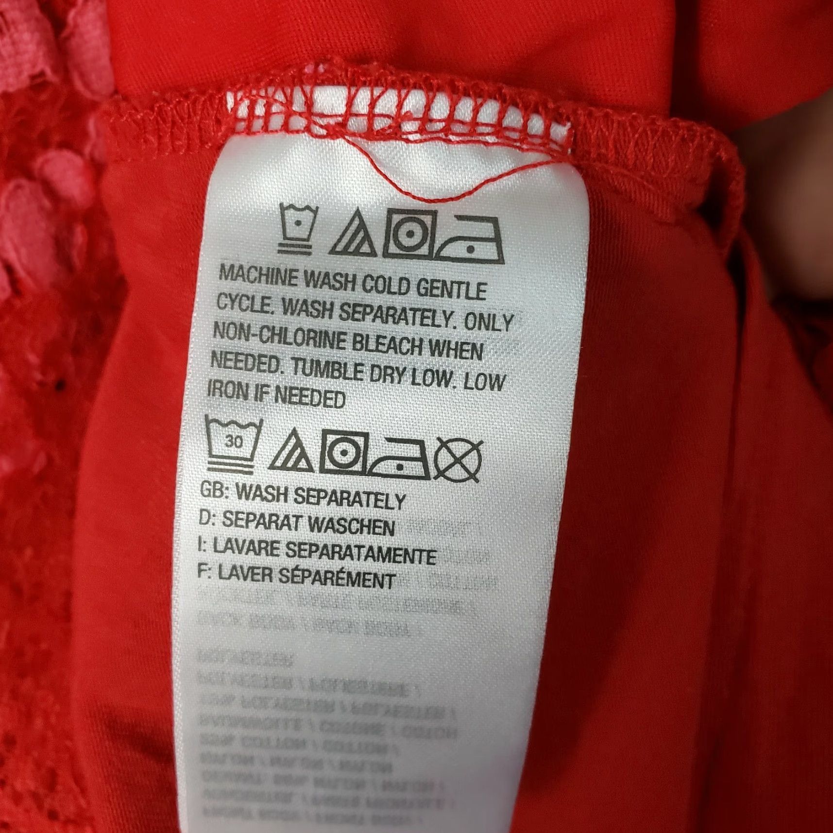 Isaac Mizrahi Isaac Mizrahi Live Womens Top Shirt Medium Red Lace Overlay Short Sleeve Size M / US 6-8 / IT 42-44 - 6 Thumbnail
