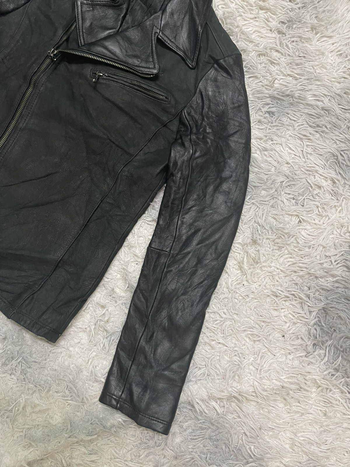 2000s GOSTAR DE FUGA COWHIDE AND SHEEP LEATHER JACKET RARE