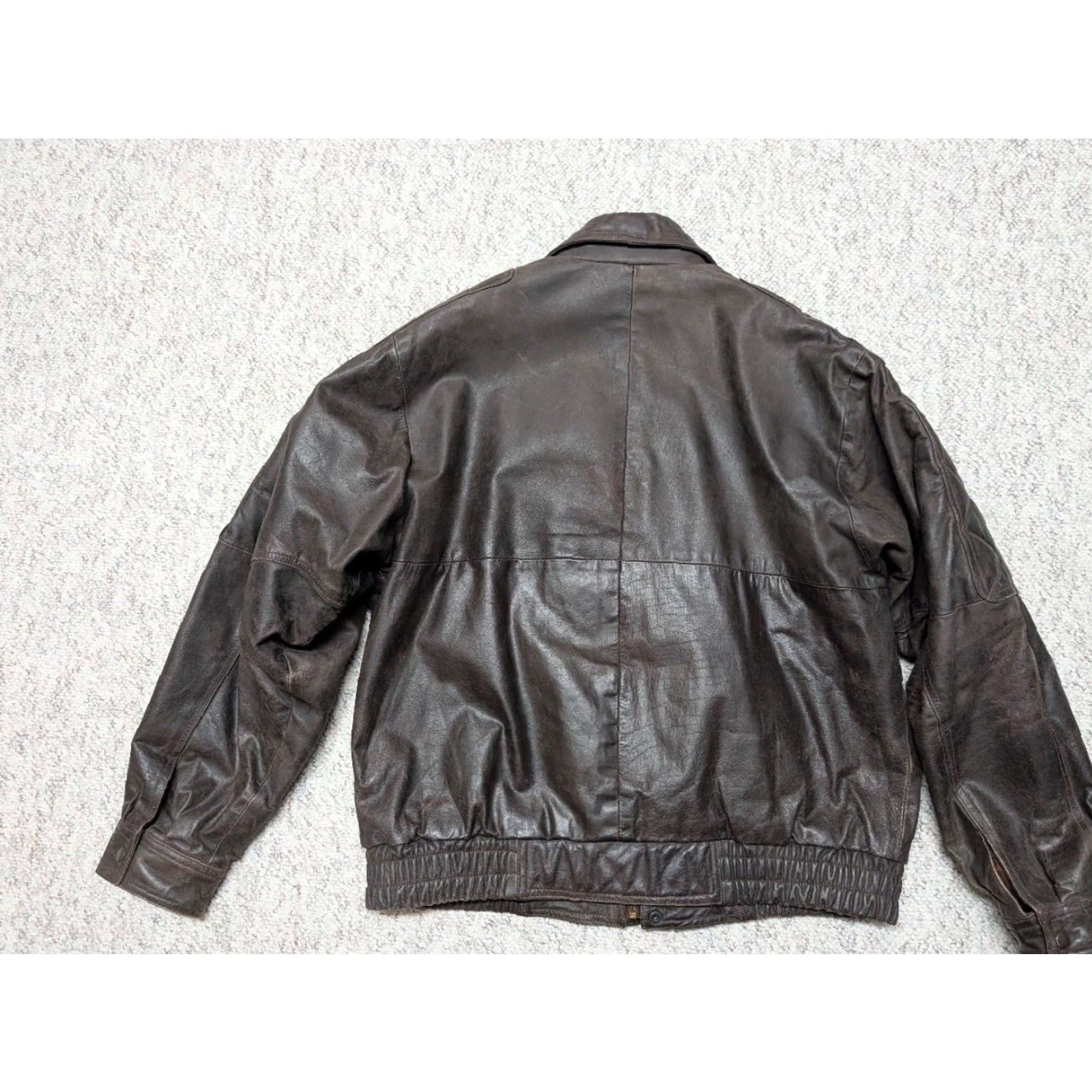 Vintage VINTAGE Context Leather Jacket BOMBER motorcycle XLT brown Patina cowhide Mens XL-TAG XS? Size US XL / EU 56 / 4 - 2 Thumbnail