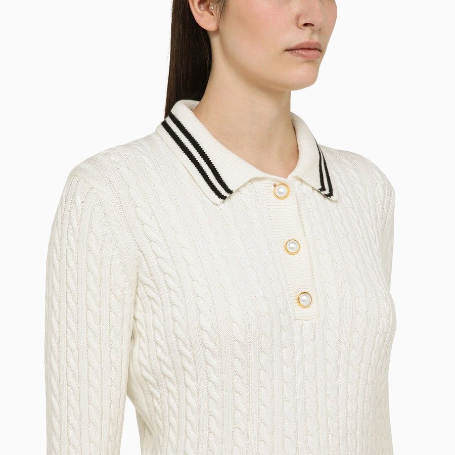 Alessandra Rich o1d2blof0724 Polo Shirts in White Size M / US 6-8 / IT 42-44 - 4 Thumbnail