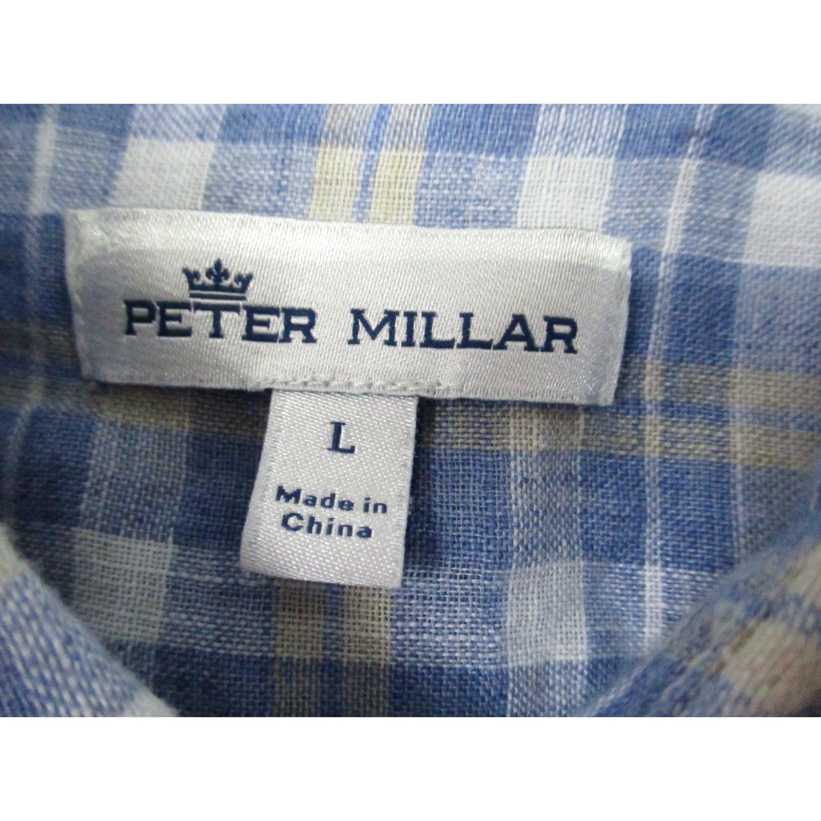 Peter Millar Peter Millar Shirt Men Large Linen Blue Plaid Long Sleeve Button-Up Size US L / EU 52-54 / 3 - 7 Thumbnail