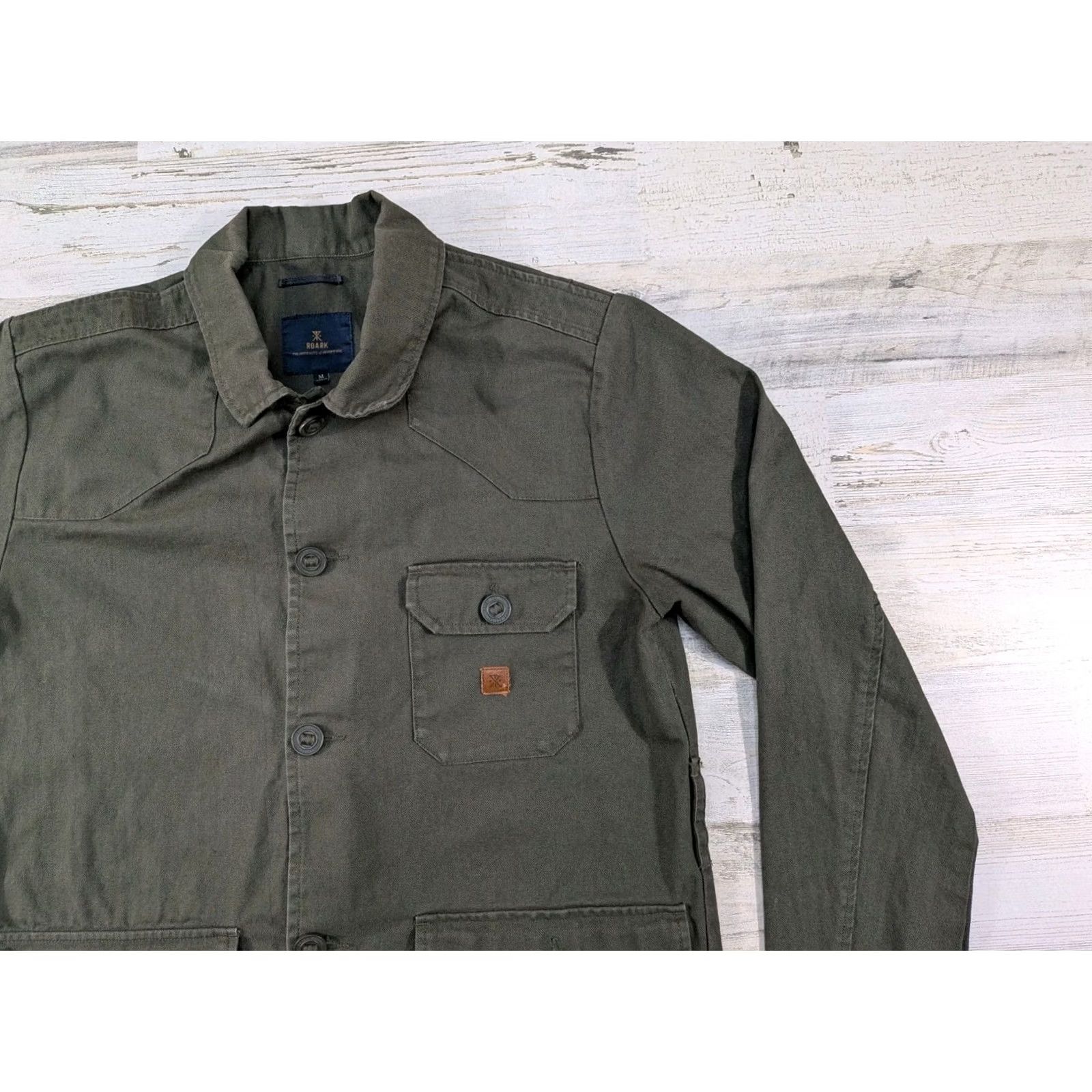 Roark Roark Jacket Mens M Green Herringbone Twill Military Field Jacket Size US M / EU 48-50 / 2 - 5 Thumbnail