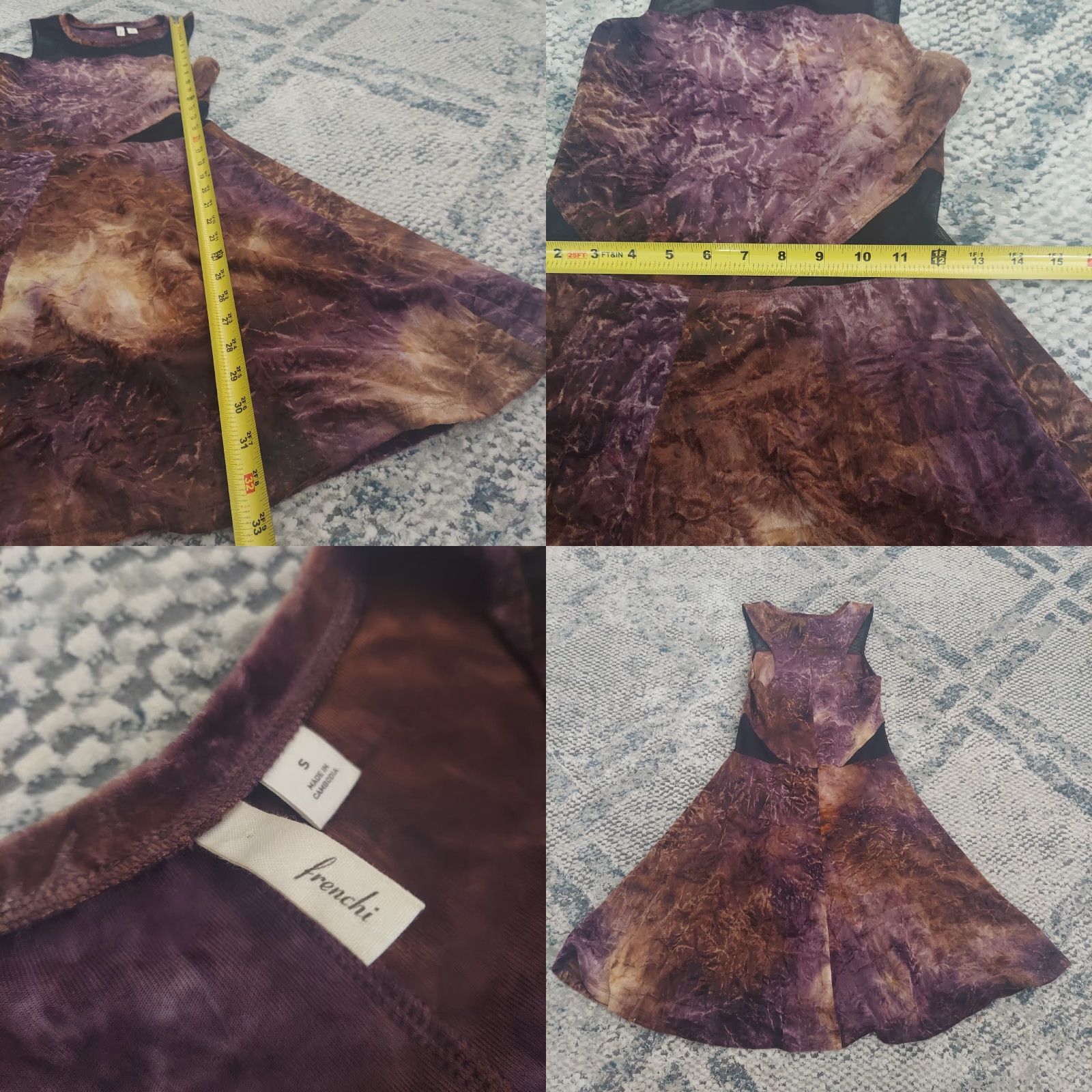Velvet Frenchi Crushed Velvet Racer Back Dress - Size S - Women - Multicolor - Long Dress Size S / US 4 / IT 40 - 8 Thumbnail