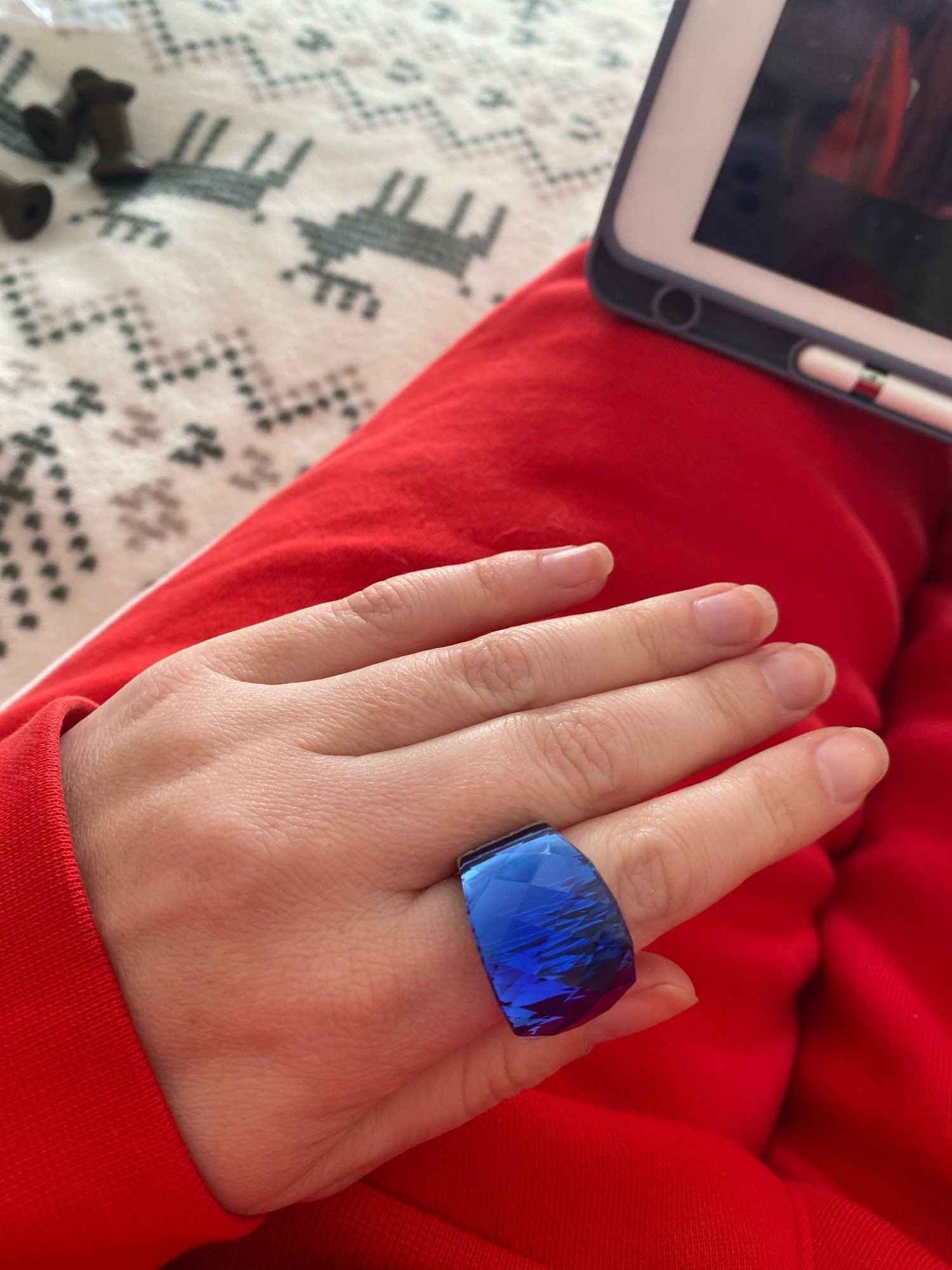 Other Luxury Glass Crystal Men Ring Size ONE SIZE - 2 Thumbnail