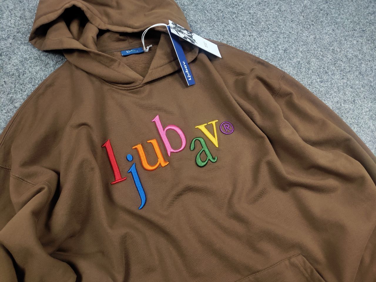 Other ljubav Design Embroidered logo Brown Oversized Hoodie Size US XL / EU 56 / 4 - 5 Thumbnail