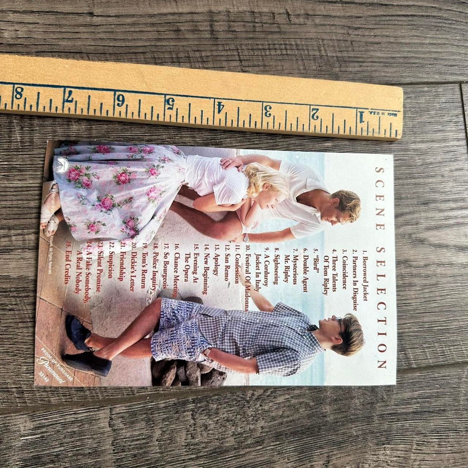 Vintage Vintage The Talented Mr Ripley Mini Movie Promo DVD Poster Size ONE SIZE - 6 Thumbnail
