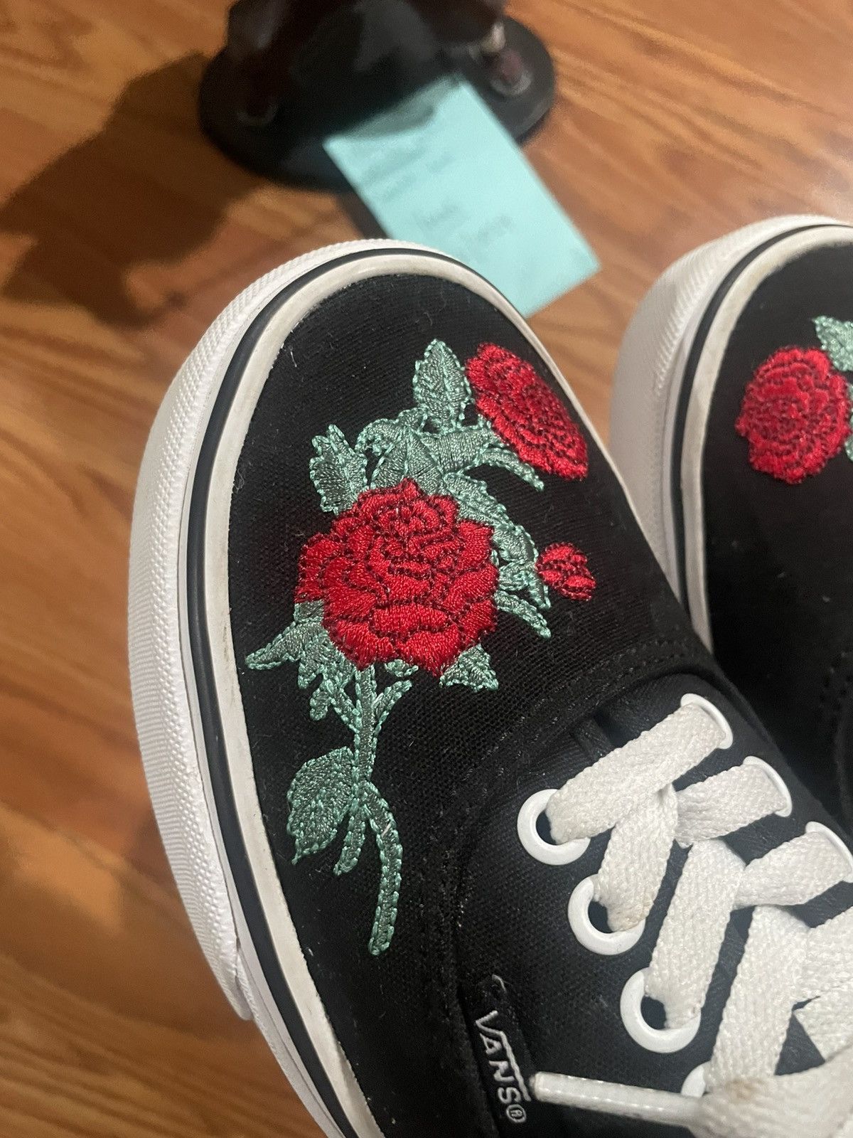Vans Vans Authentic ‘Red Rose Thorns’ Embroidered - Size 8.5 Mens Size US 8.5 / EU 41-42 - 4 Thumbnail
