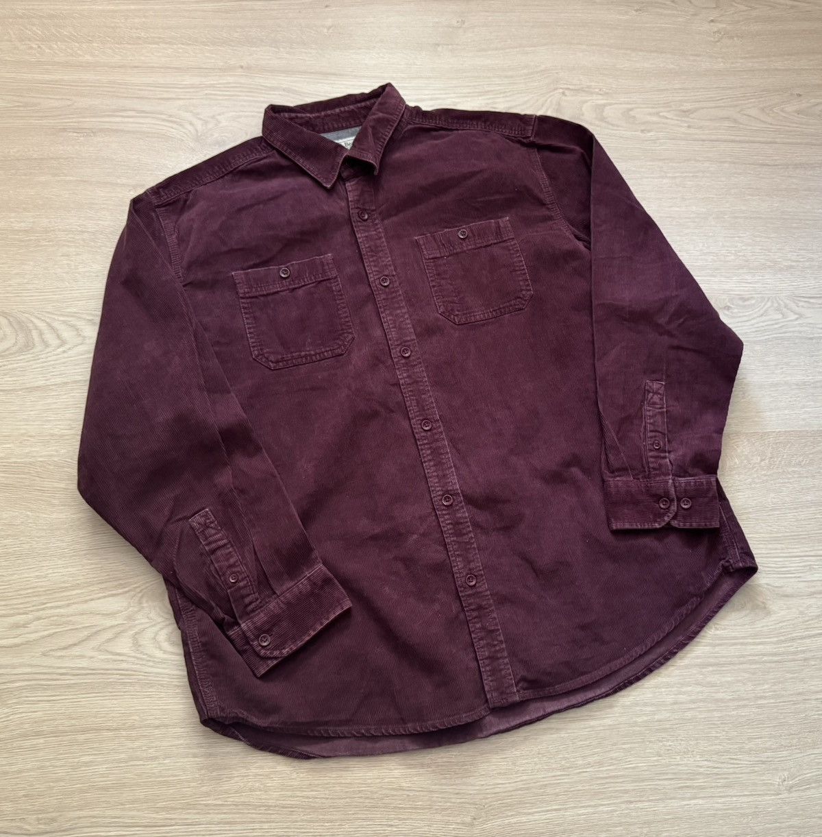 L.L. Bean Vintage 00’s L.L. Bean USA Velvet Corduroy Burgundy Shirt Size US XL / EU 56 / 4 - 1 Thumbnail