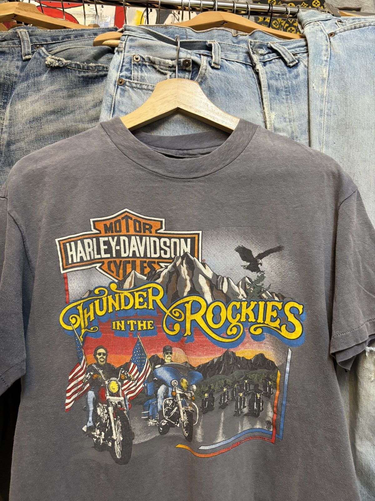 Harley Davidson 1989’s Harley Davidson Crazy faded Size US M / EU 48-50 / 2 - 2 Thumbnail