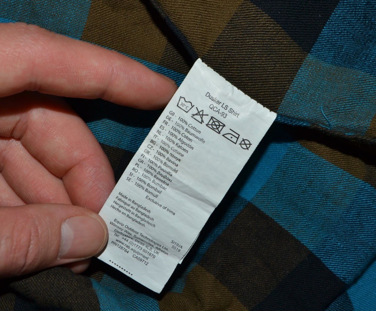 Rab Rab Dusker Long Sleeve Azure Check Cotton Shirt size M Size US M / EU 48-50 / 2 - 10 Thumbnail