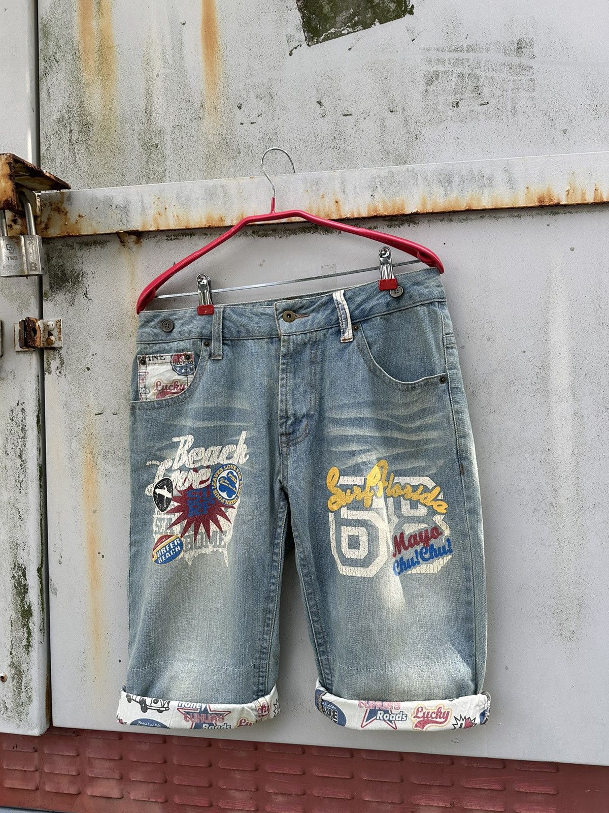 Vintage 👹Vintage Clone Devgru Design Patchwork Shorts Size US 30 / EU 46 - 3 Thumbnail