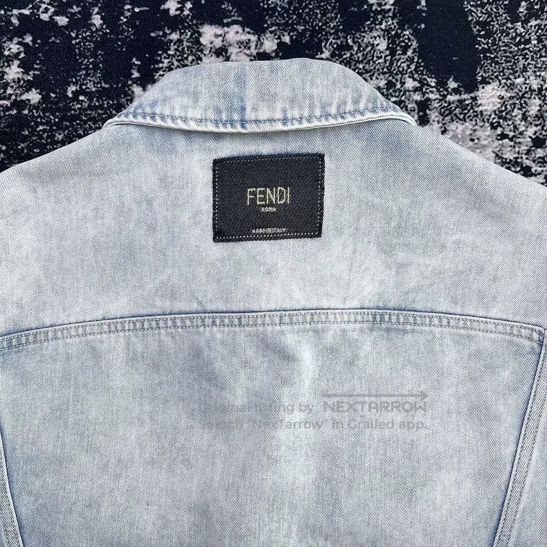 Fendi Fendi Letter Logo Embroidered Washed Denim Jacket Size US M / EU 48-50 / 2 - 6 Thumbnail