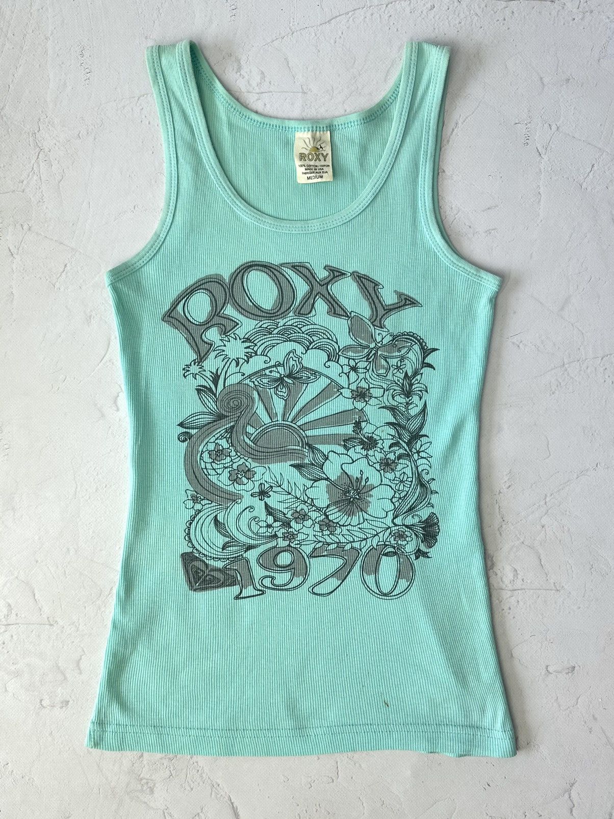 Beauty Beast × If Six Was Nine × Vintage Vintage Roxy Made in USA Printed Tank Top Size M / US 6-8 / IT 42-44 - 1 Thumbnail