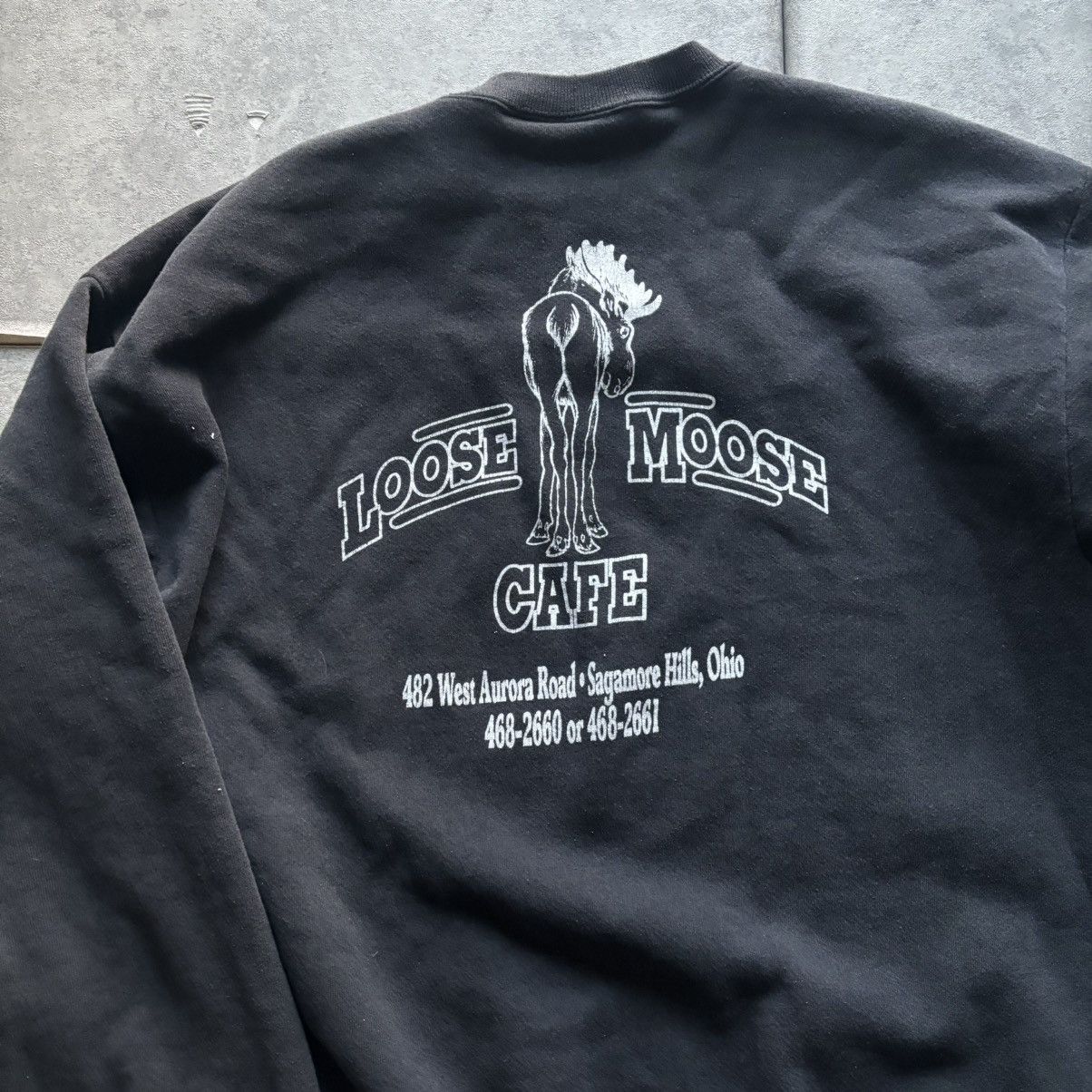 Other Vintage black loose moose cafe double sided graphiccrewneck Size US L / EU 52-54 / 3 - 5 Thumbnail