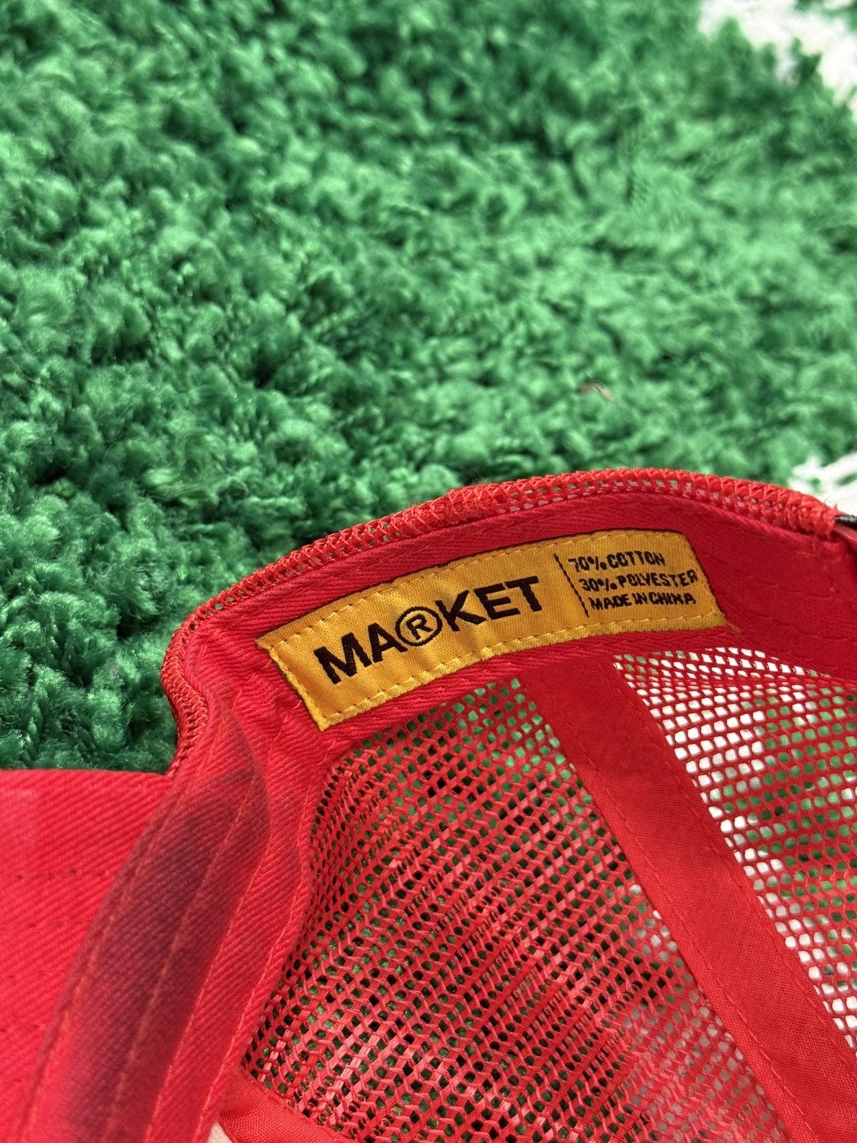 Market Chinatown Market Rhinestone B.B Trucker Hat Red White Mesh Size ONE SIZE - 4 Thumbnail
