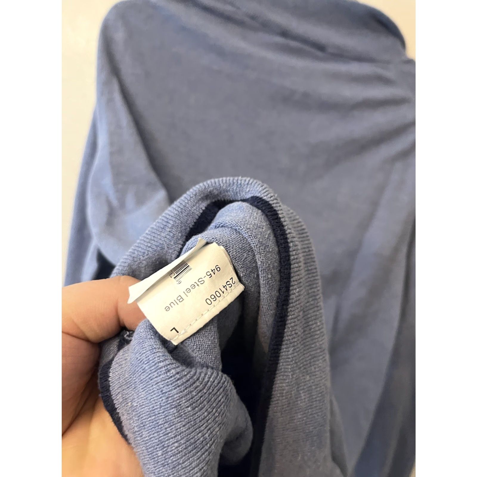 Joseph Abboud Joseph Abboud Sweater Men L Cotton 1/4 Zip Pullover Blue Knit Mock Neck Size US L / EU 52-54 / 3 - 4 Thumbnail