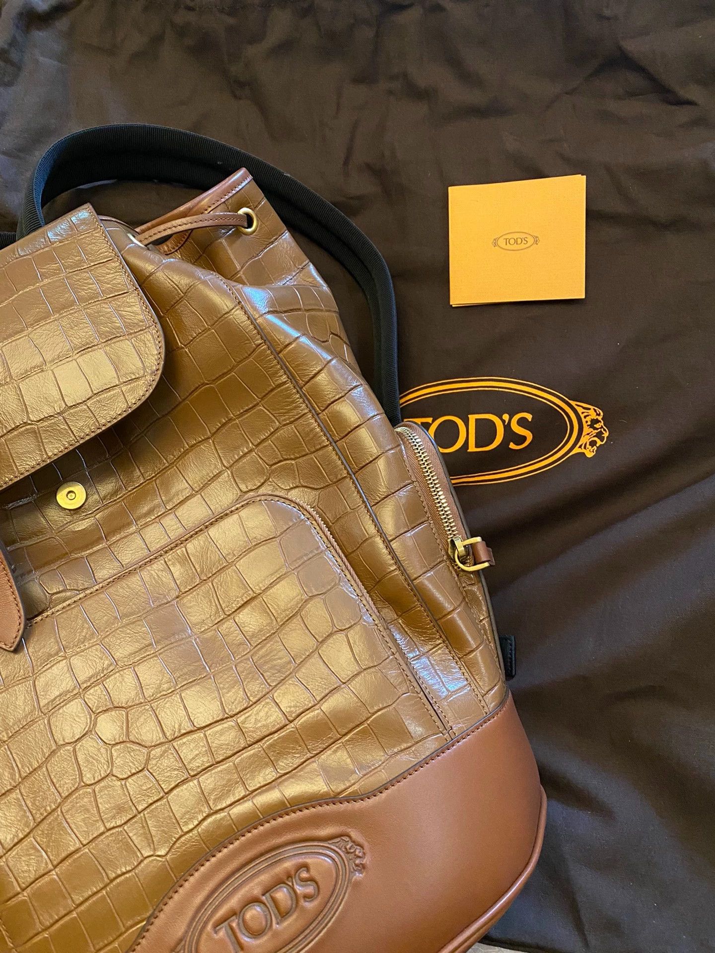 Tod's TOD'S Crocodile Embossed Backpack Italian Old Money Size ONE SIZE - 7 Thumbnail