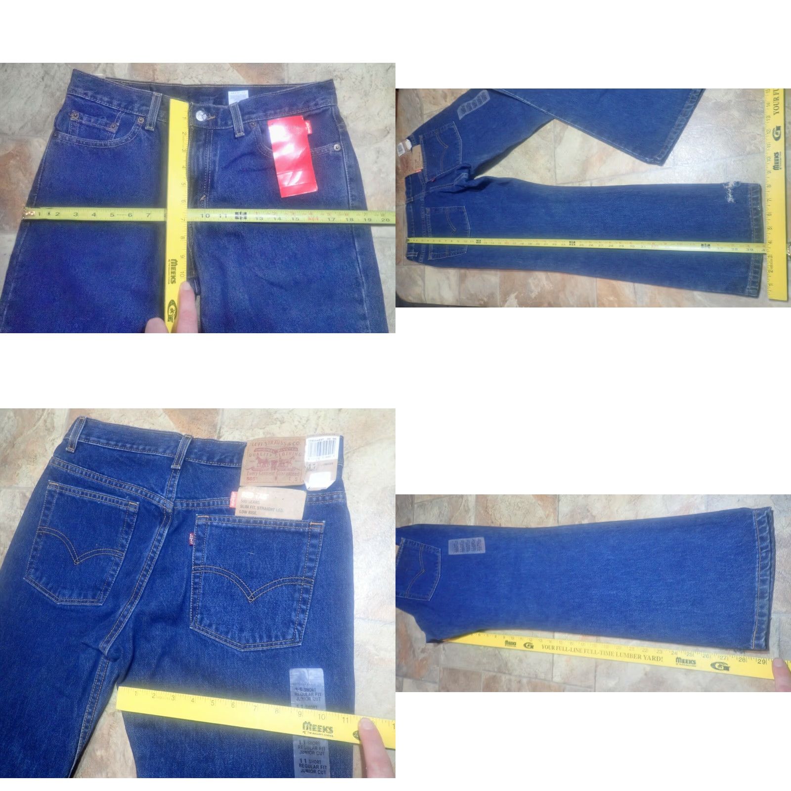 Vintage VINTAGE Levi's 505 Slim Fit Straight Leg Jeans Womens Size 11 (32x29) 2000s Y2K USA Dark Wash Distressed Size 32" / US 10 / IT 46 - 8 Thumbnail