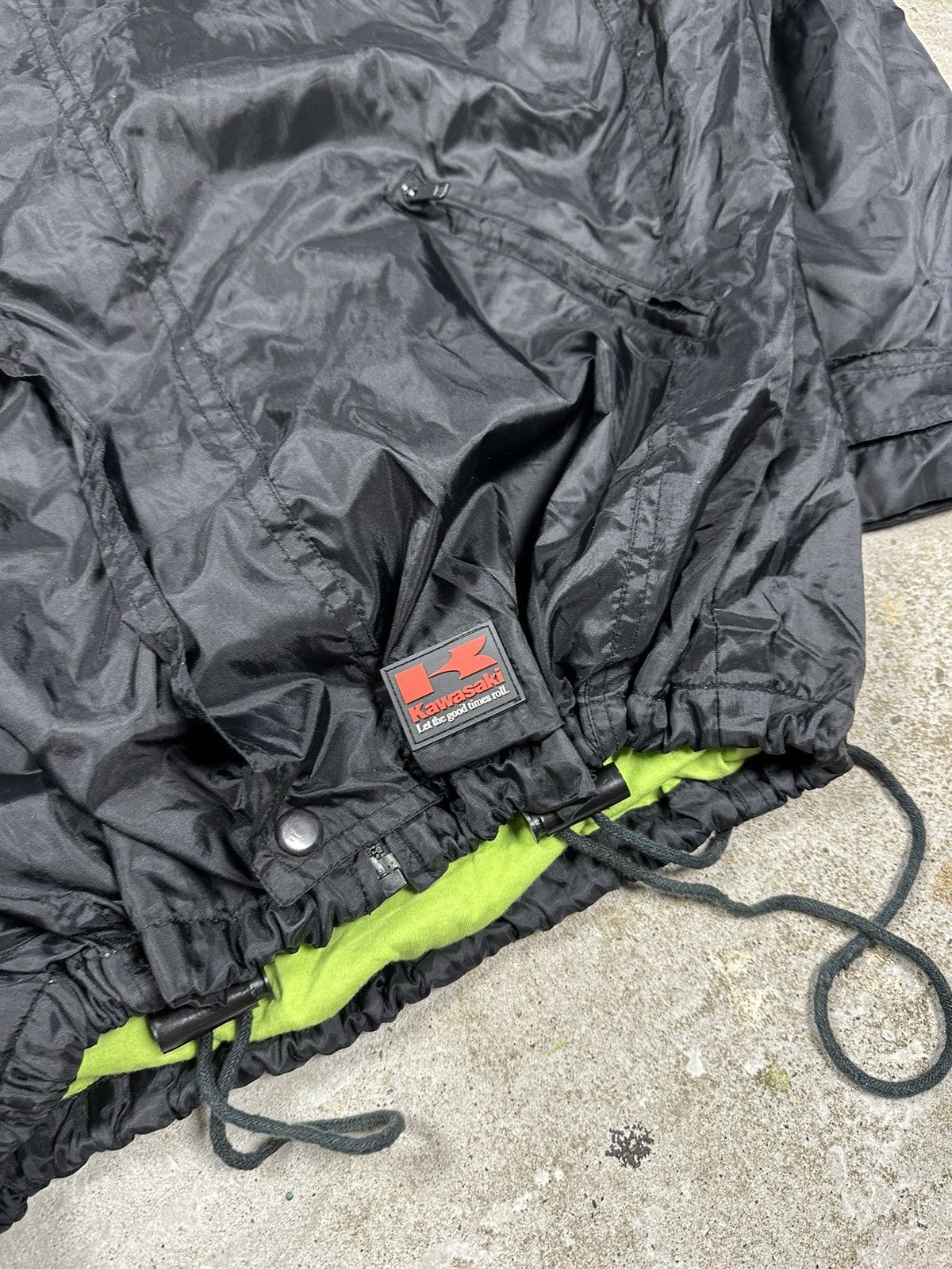 Japanese Brand × Vintage Vintage Y2K Kawasaki Black Track Jacket Light Racing rare Size US L / EU 52-54 / 3 - 3 Thumbnail