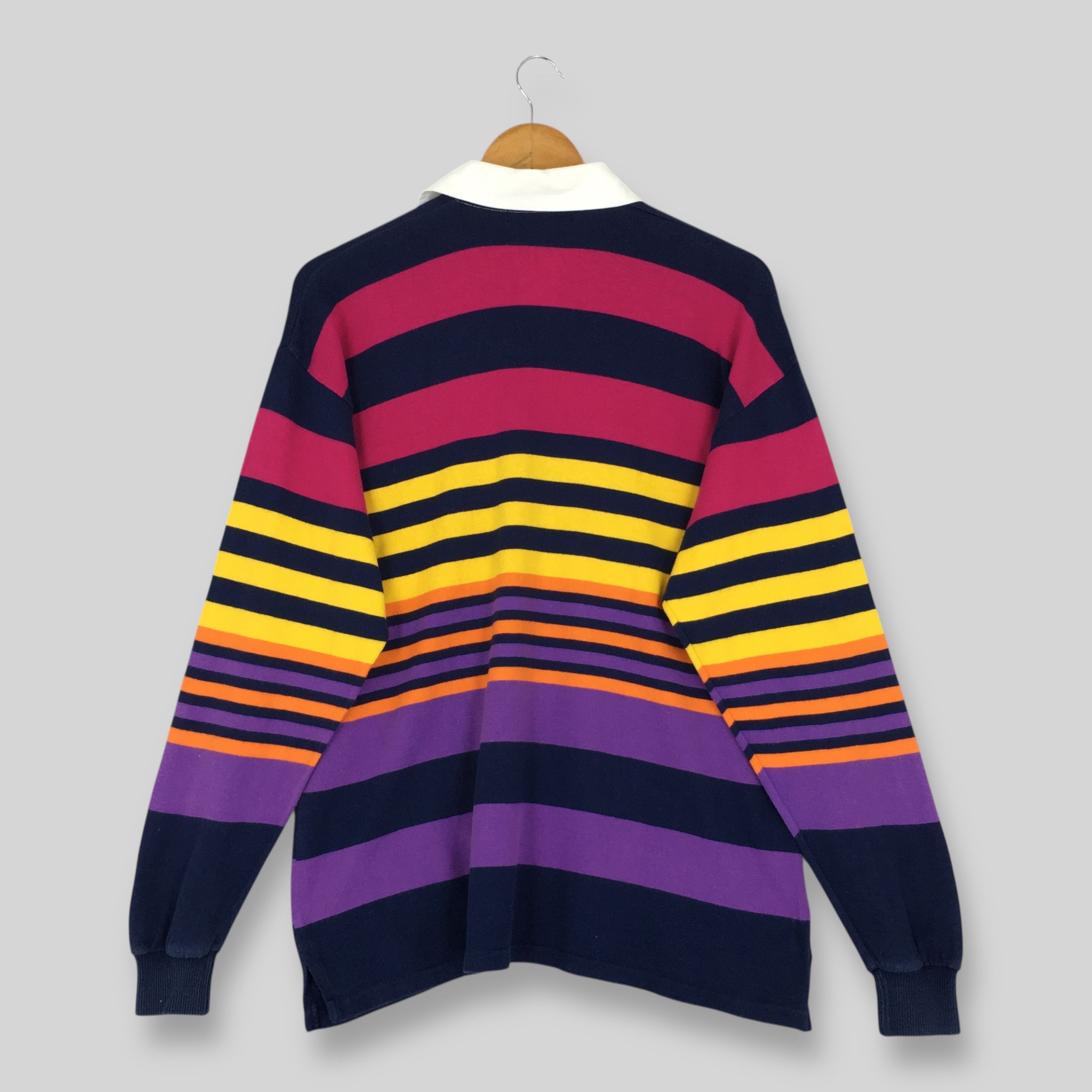 Vintage Tucson Club Multicolor Striped Rugby Shirt Large