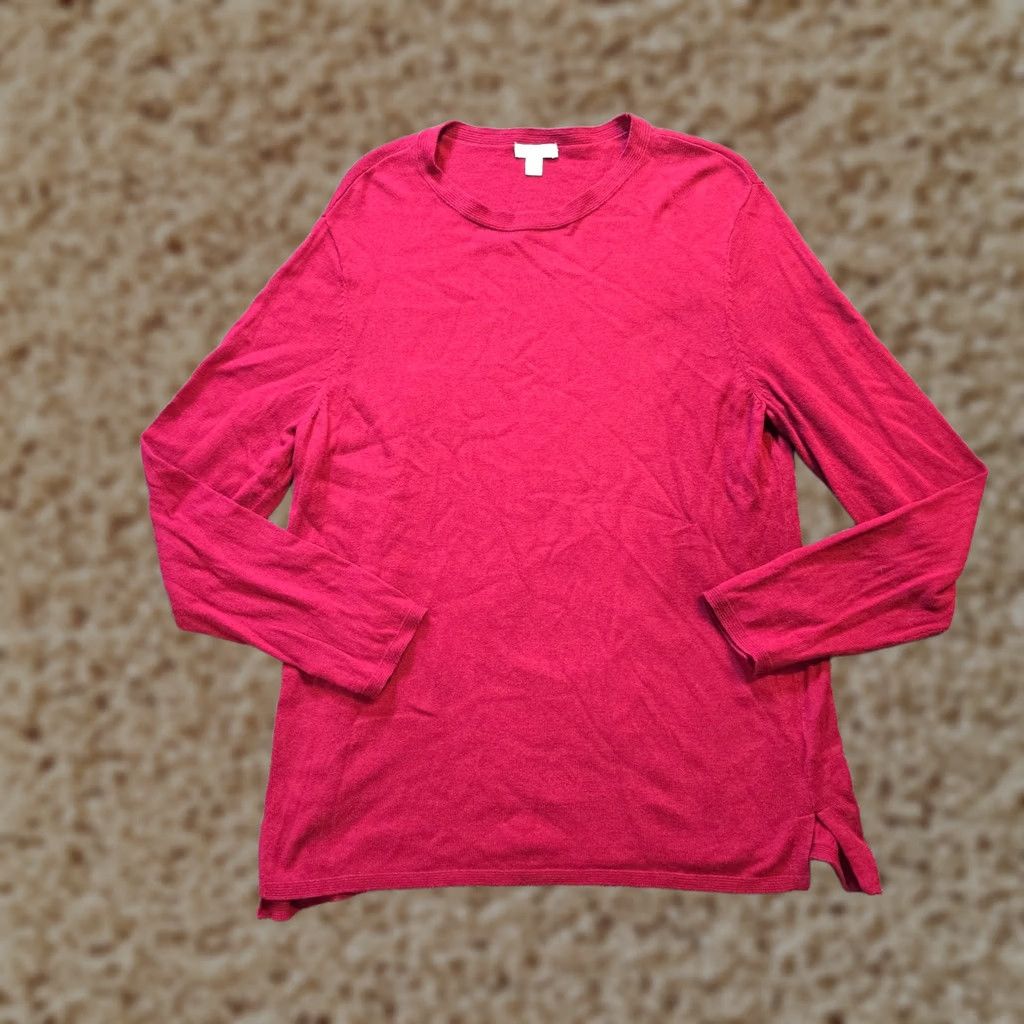 J. Jill J Jill Sweater Womens Large Red Round Neck Knit Tunic Long Sleeve Casual Size L / US 10 / IT 46 - 1 Thumbnail
