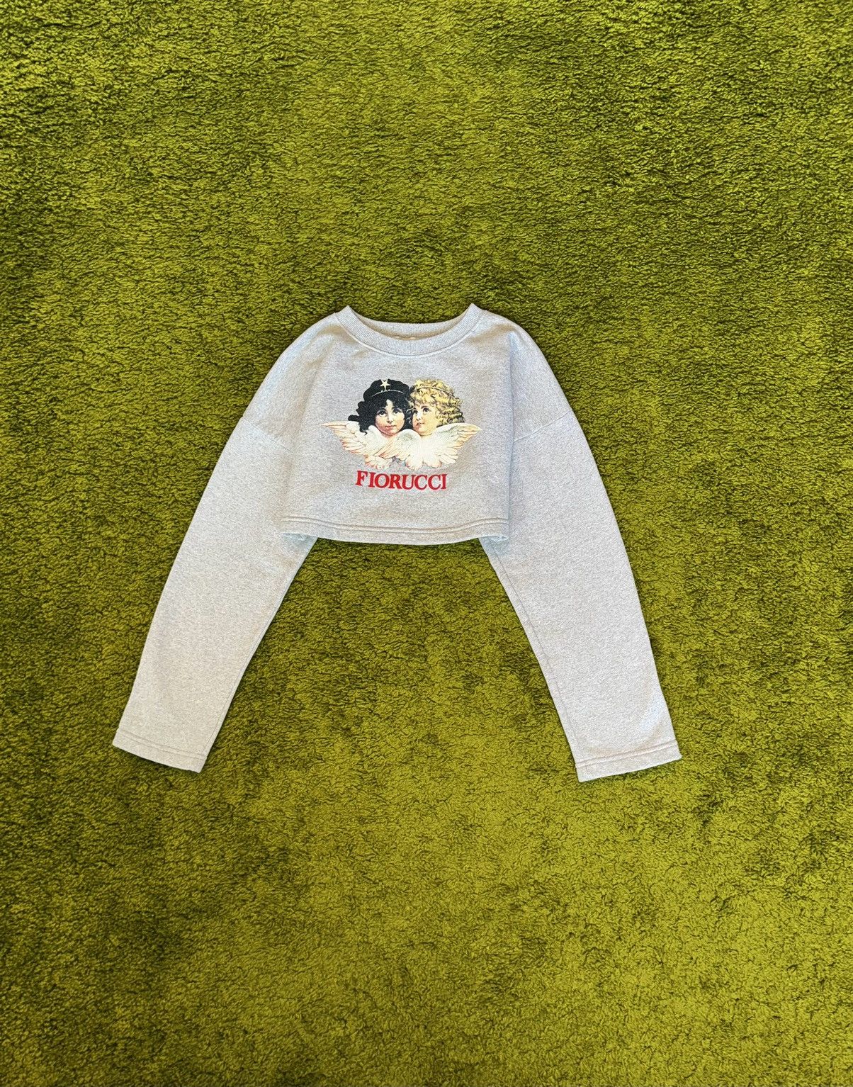 Fiorucci Angels logo cropped sweatshirt Y2K