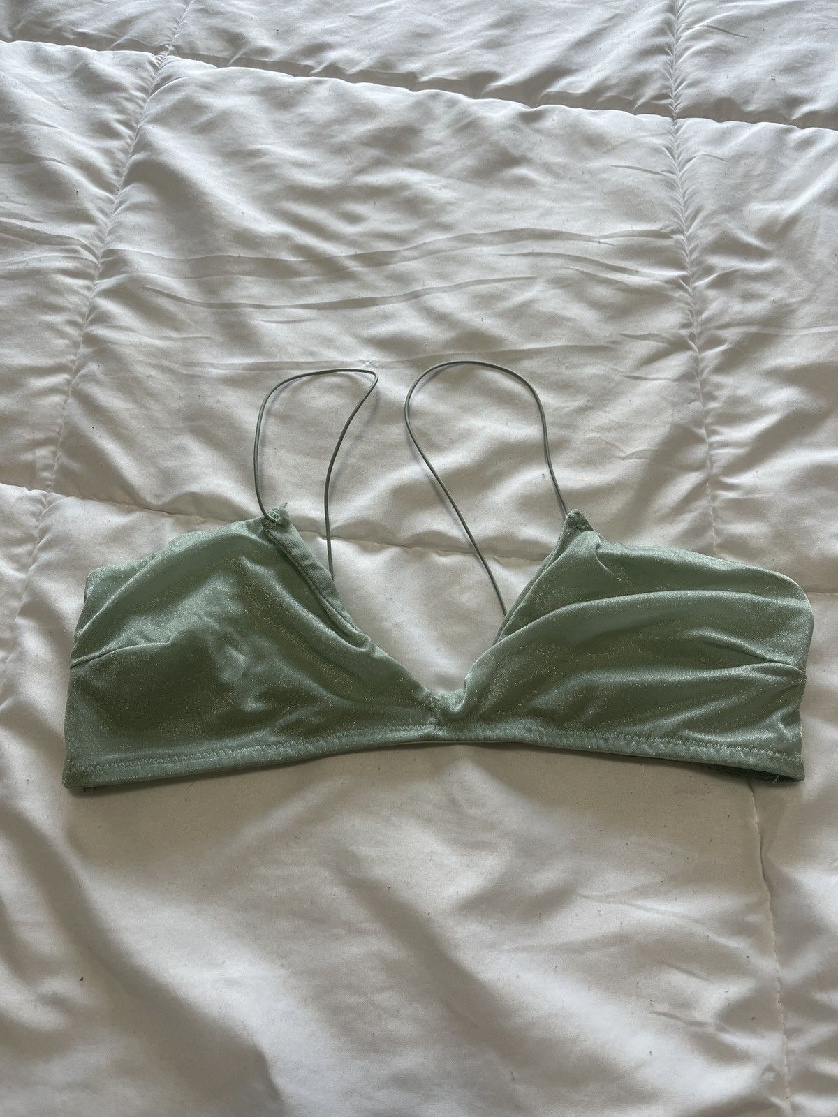 Cotton On sparkly sage green bra Size S / US 4 / IT 40 - 1 Thumbnail