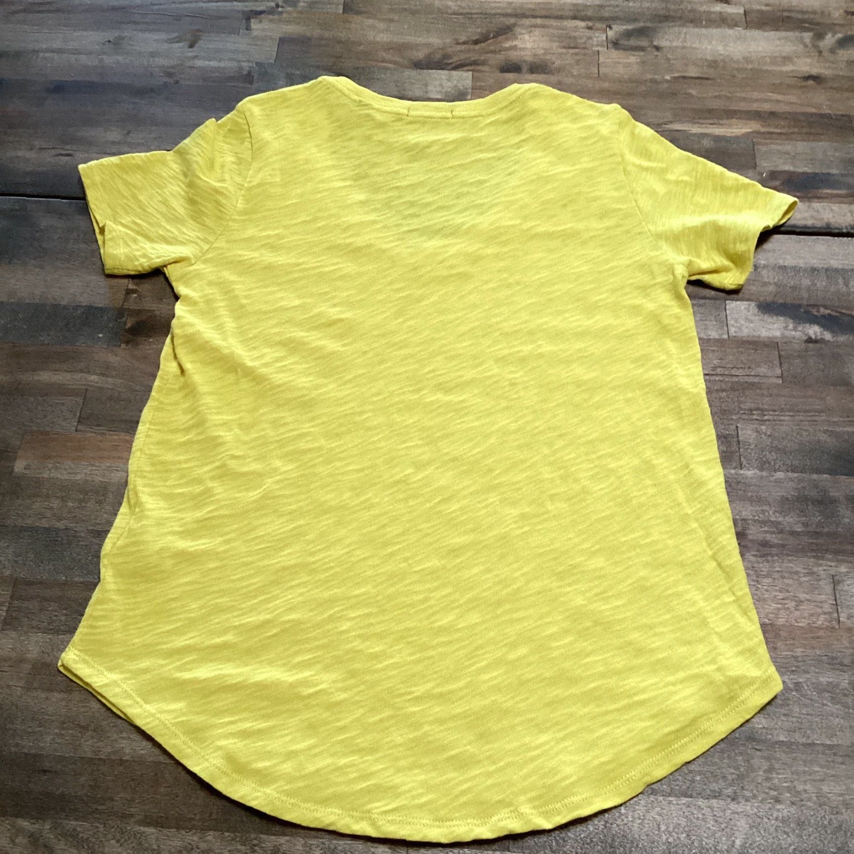 Vintage ATM Anthony Thomas Melillo T Shirt Women M Yellow Slub Jersey Cotton V Neck Top Size M / US 6-8 / IT 42-44 - 2 Thumbnail