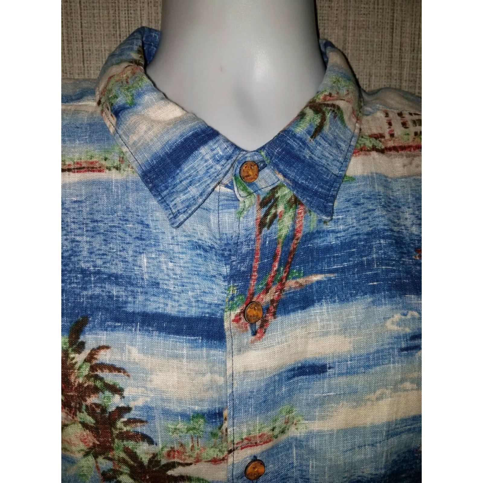 Lucky Brand Lucky Brand Hawaiian Multicolor Linen Short Sleeve Button Down Shirt Adult XL Size US XL / EU 56 / 4 - 2 Thumbnail
