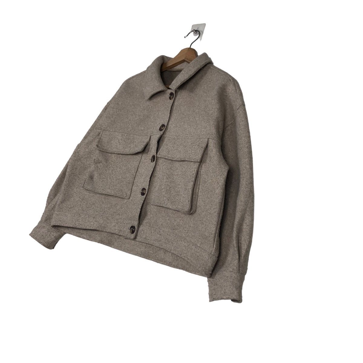 Japanese Brand 🔥Cropped Wool Biker Jacket Big Pocket Issey Miyake Size US M / EU 48-50 / 2 - 2 Thumbnail