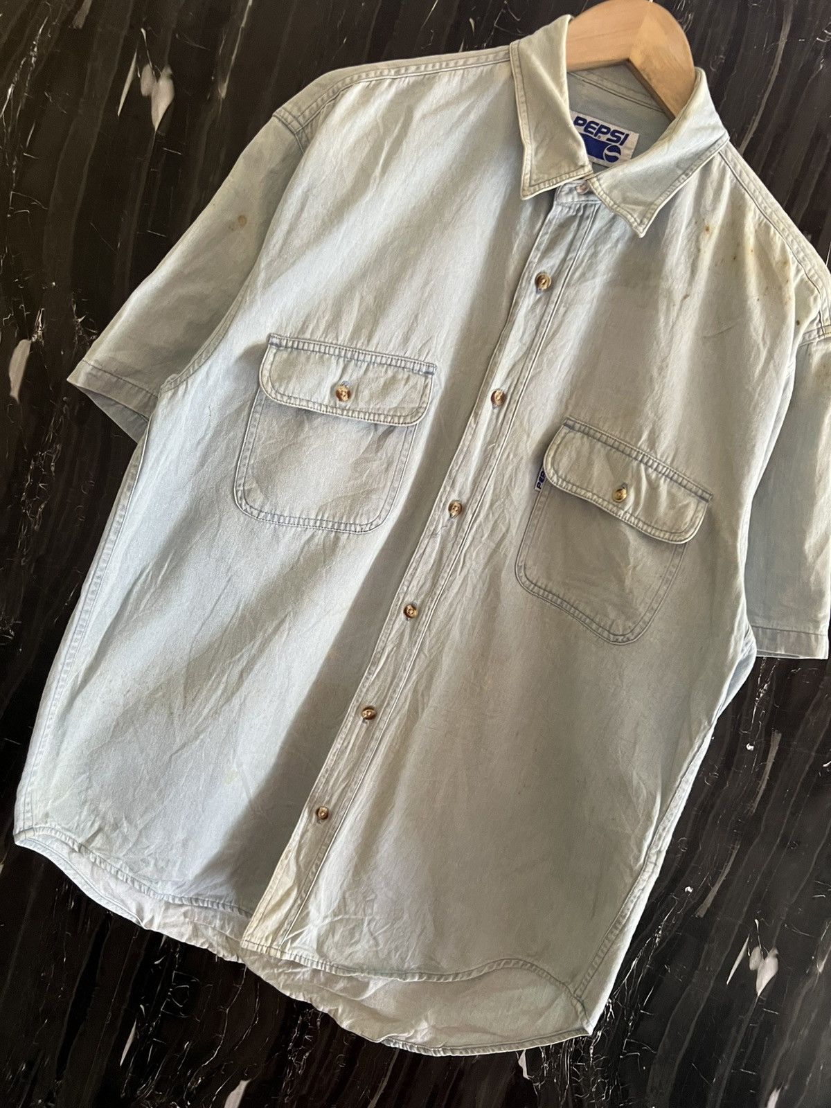 Vintage 🔥 Vintage Pepsi Short Sleeve Button-Up – Streetwear Classic Size US M / EU 48-50 / 2 - 7 Thumbnail