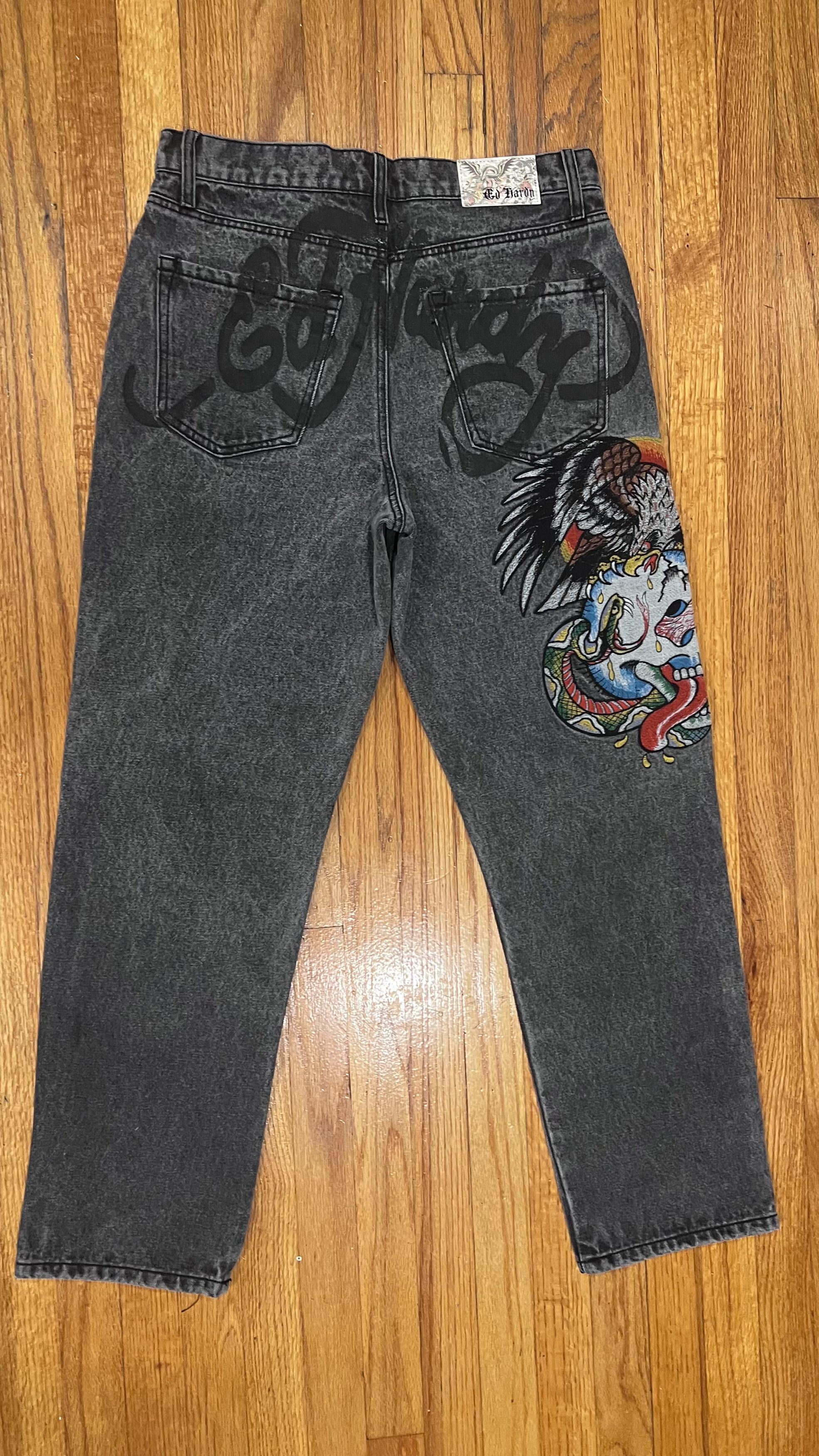 Ed Hardy ED HARDY Battle Skull Loose Fit Jeans Size US 32 / EU 48 - 5 Thumbnail